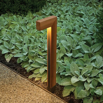 Hinkley Atlantis 1518CD-LL Large LED Low Voltage Landscape Pathway Light - 12v, Dimmable, Aluminum & Natural Wood - Cedar
