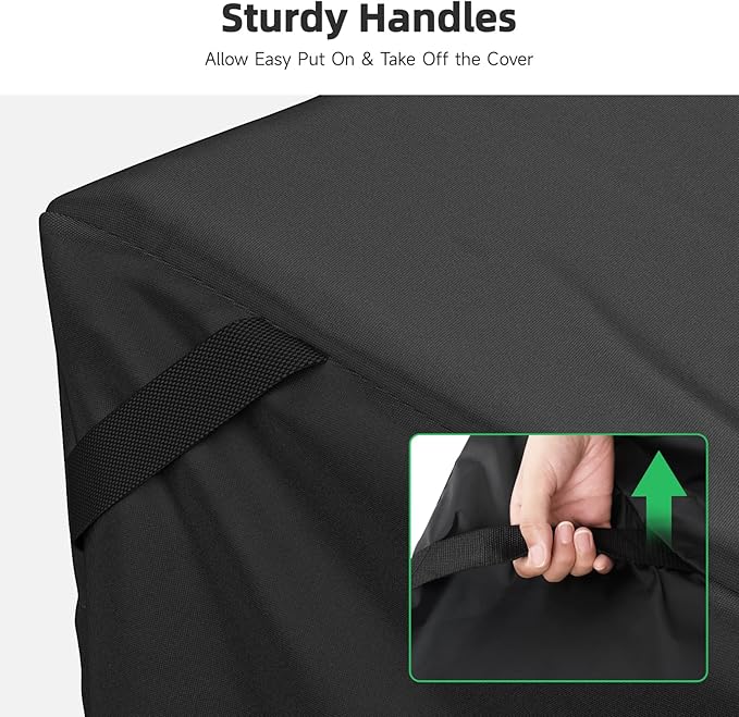 MR.COVER 3-Seater Outdoor Couch Cover, Patio Furniture Covers Waterproof, Fits up to 88W x 40D x 35H inches, with Air Vent and Handles, Black