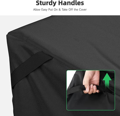 MR.COVER 3-Seater Outdoor Couch Cover, Patio Furniture Covers Waterproof, Fits up to 88W x 40D x 35H inches, with Air Vent and Handles, Black