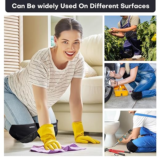 Knee Pad Women Men for Gardening House Working, Floor and Carpet Cleaning, Construction Work, Cleaning Knee Pads With High Elastic Fabric Black M