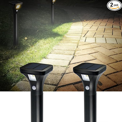 LED Solar Powered Motion Sensor Pathway Lights, Battery Powered Outdoor Waterproof Motion Detector Walkway Light, Use for Your House's Yard Backyard Driveway Sidewalk Path Garden etc.(2 Pack)