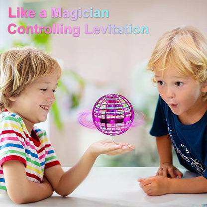 Ivtivfu Flying Orb Ball (Pink, 2025 Upgraded) with Dazzling Lights, Magic Hover Spinner, Boomerang Drone, Floating Cosmic Globe, Kids Outdoor Toys for 6 7 8 9 10 Year Old Boys Girls