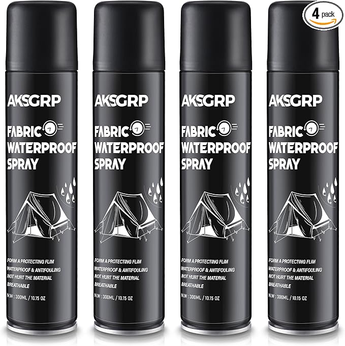 Maitys 4 Pcs Tent Waterproofing Spray, 10.15 OZ Outdoor Waterproofing Repellent Spray for Tents, Fabric, Camping Tent Camp