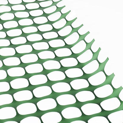 Houseables Fencing, Temporary Fence, Snow Fence, 4x100' Feet, 10.55 lb/roll, Green Plastic Fencing, Deer Netting, Plastic Mesh Roll, Safety Netting, Construction, Yard, Garden, Chicken, Dogs, Backyard