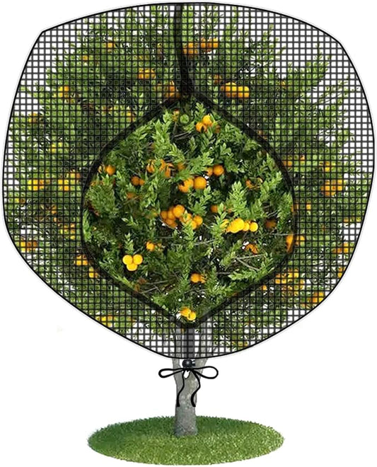 Fruit Tree Netting Covers with Zipper to Protect from Squirrels and Birds Large Netting for Fruit Trees Net Protection, Black, 8' x 8', 1 Pack