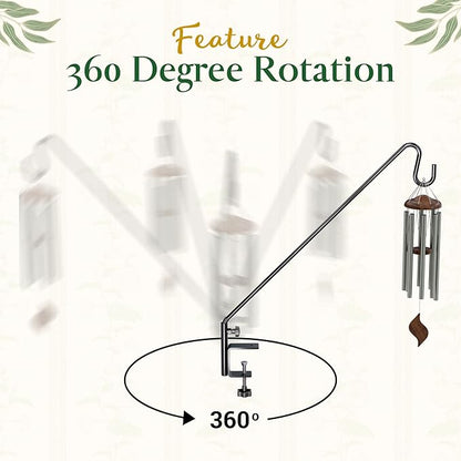 Idzo Deck Bird Feeder Hanger for Railing, 28inch Deck Hook for Bird Feeder Pole, Durable 3 Layers Powder Coated & Sturdy 1 Piece Solid Steel Construction for Hanging Decorations, 2 Pack