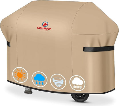 Comnova Grill Cover 60 Inch - 600D BBQ Cover for Outdoor Grill Waterproof and Heavy Duty, 60 Inch Barbecue Gas Grill Covers for Weber, Char-Broil, Nexgrill, Dyna-glo, Monument, Brinkmann and More