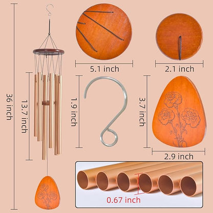 Gifts for Mom, 35'' Moms Wind Chimes, Thanksgiving Mother's Day for Mom, Mother Birthday Gift from Daughter Son, Love Reminder Gifts