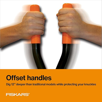Fiskars 60" Steel Posthole Digger, Long-Handled Construction and Yard Tool, Digger Tool and Garden Tiller for Soil for Fence or Post Installation