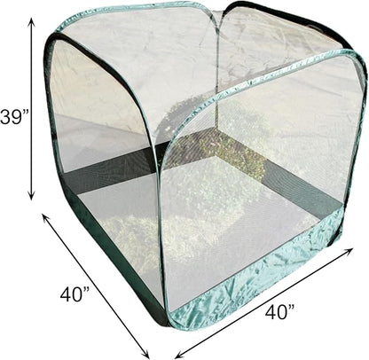 Gardeneer by Dalen Pop-Net Portable Protective Enclosure – Lightweight and Weatherproof – Easy DIY Installation – Safeguard Your Plants Against Garden Pests - 40" x 40" x 39"