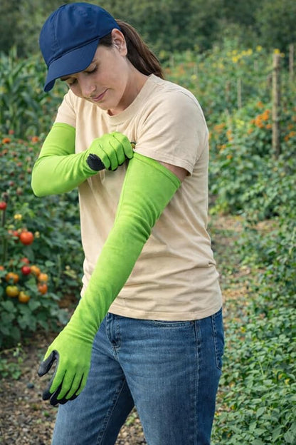 Long Sleeve Gardening Gloves, Protection Flexible Sleeves, No-Slip Grip Strong Durable Garden Gloves, Extended Cuff Women Men Outdoor/Indoor, 1 Pair