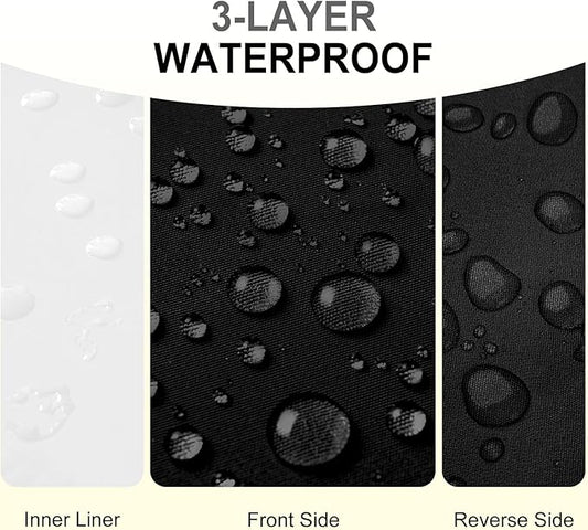 downluxe Waterproof Outdoor Chair Cushions for Patio Furniture, 19" x 19" x 2" Patio Chair Cushion with Adjustable Ties & Portable Handle, Square Outdoor Cushion with Removable Cover, Black, 2 Pack