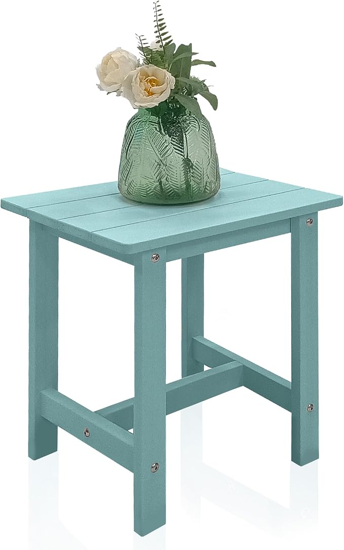 Meluvici Outdoor Side Table, Small Adirondack Side Table for Adirondack Chair - Indoor Outdoor End Table - HDPS (Dark Blue)