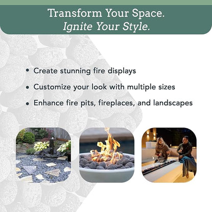 Black Lava Rocks for Fire Pit - 3 to 5 inch 10 lbs - Gas Fireplace Rocks - Black Lava Rock for Propane Fire Pit - Decorative Lava Stone Volcanic Rock for Outdoor & Indoor Gas Fireplace