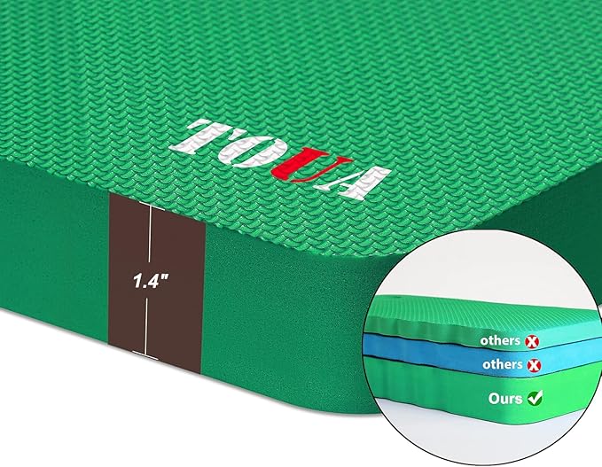 Kneeling Pad Thick Extra Large High Density Foam Comfort Kneeling Pad for Work Gardening Yoga Exercise Garden Knee Pad Green, 1 Pack