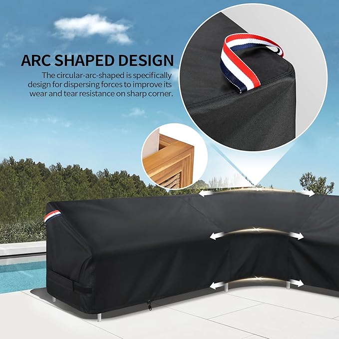 KylinLucky Outdoor Patio Furniture Cover fit 83 x 104 inch, 82 x 102, 81 x 100 L-Shaped Sectional Sofa, Waterproof Weatherproof Heavy Duty 600D Garden Cover for Outside L Shape Couch
