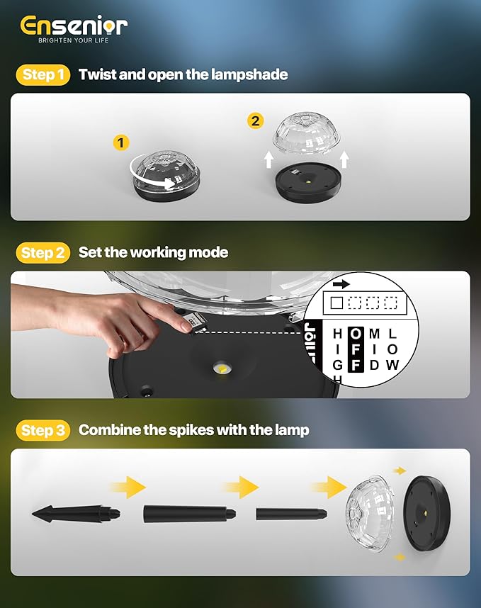 Ensenior Solar Pathway Lights IP65 Waterproof, RGB Color Changing & 3000K Warm White, 8-16Hr Runtime, Flower Pattern Garden Lights for Walkway Porch Yard - 6 Pack