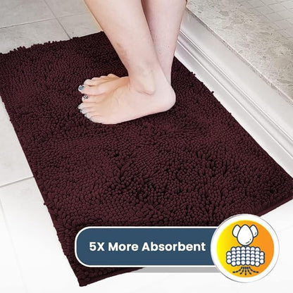 Muddy Mat® | Super Water Absorbent Door Mat Indoor, Microfiber Quick Dry Chenille Entryway Rug, Slip Resistant Front Door Mat, Indoor Mats for Entryway, Machine Washable Pet Rug, Rust 32" x 44"