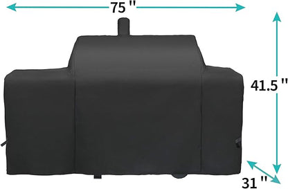 i COVER Grill Cover for Oklahoma Joe's Longhorn Combo Charcoal Gas Smokers & Grills Protection Heavy Duty Waterproof Patio Outdoor Canvas Barbeque BBQ Smoker Covers