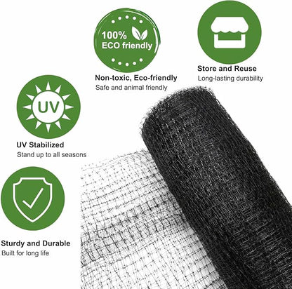 KLEWEE Bird Netting, 13 x 50 FT Heavy Duty Garden Netting for Protect Fruit Trees, Plants and Vegetables from Birds, Deer, Squirrels and Other Animals