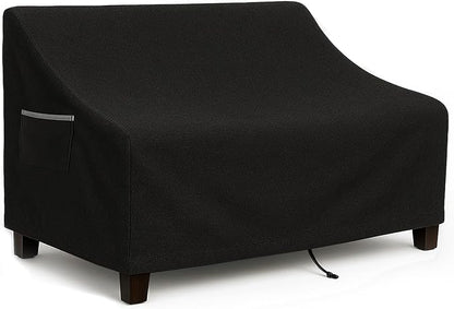 Outdoor Sofa Cover, Waterproof Patio Furniture Cover 58.3W x 32.7D x 31H inches Heavy Duty 600D Oxford Fabric Black