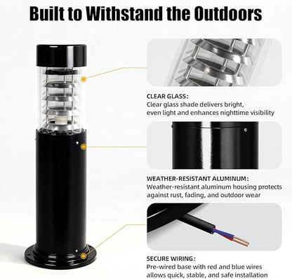 TooCust Wired Outdoor Pathway Light with E26 Socket, IP65 Waterproof Cast Aluminum Landscape Lighting Fixture, 23” Tall Garden & Walkway Light for Driveway, Patio, Lawn & Outdoor Landscaping