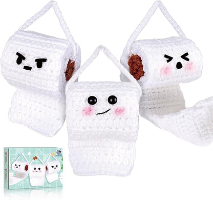 Crochetta Crochet Kit for Beginners, Crochet Starter Kit w Step-by-Step Video Tutorials, Beginner Crochet Kit for Adults Kids Women Men Complete Kit Included (Toilet Paper Buddies)