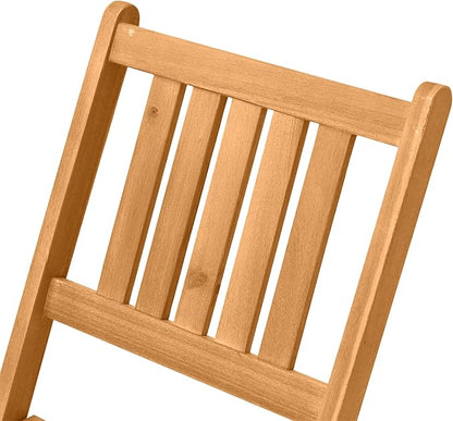 Outsunny 3-Piece Acacia Wood Bistro Set, Folding Patio Furniture with 2 Folding Chairs and Round Coffee Table, Teak, Slatted Finish, for Backyard, Balcony, Deck, Natural