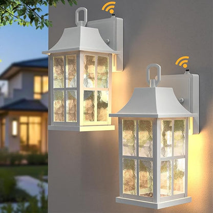 Modern Outdoor Wall Lights 2 Pack, Aluminium Dusk to Dawn Outdoor Lighting, Exterior Wall Lantern Waterproof Porch Light, Outside Light for House, Garage, Patio, White