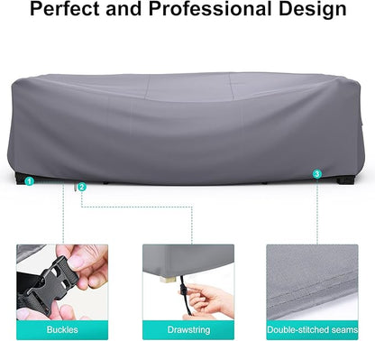 Patio Furniture Set Cover Waterproof, Heavy Duty Furniture Covers for Outdoor Sectional Sofa Set Wicker Rattan Table Chair Rectangular,74"L×47"W×28"H,Grey