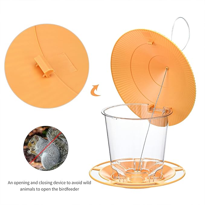 Bird Feeder Outdoor Hanging for Wild Bird Seed, Yellow