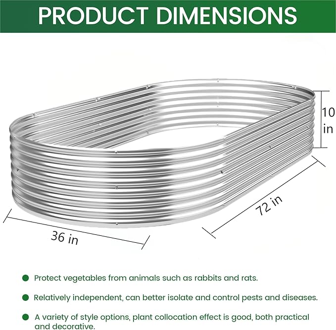 BTDVR 3 PCS 6×3ft Galvanized Raised Garden Bed Outdoor, Metal Raised Beds for Vegetables, Above Ground Garden Box for Flower, Steel Garden Bed for Gardening