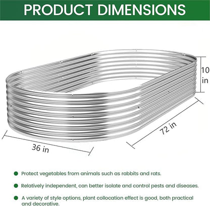 BTDVR 3 PCS 6×3ft Galvanized Raised Garden Bed Outdoor, Metal Raised Beds for Vegetables, Above Ground Garden Box for Flower, Steel Garden Bed for Gardening