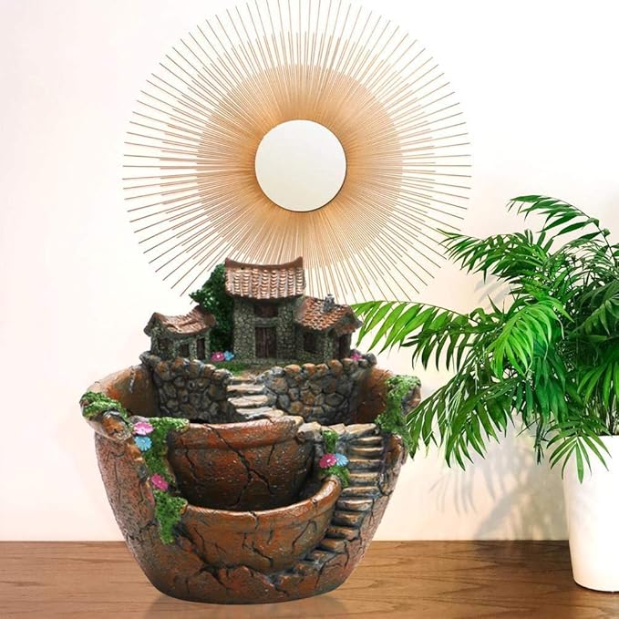 Fairy Garden Pot, Creative Plants Pot Succulent Plants Pot with Sweet House Flower Basket Planter Pot Garden Decoration