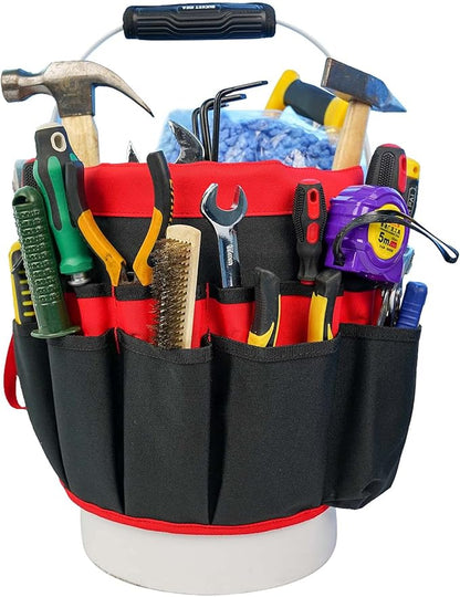 KUNN Bucket Tool Organizer - 35 Pockets Fits 5 Gallon Buckets for Garden,Carpenter