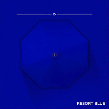 Best Choice Products 10ft Solar Polyester LED Lighted Patio Umbrella w/Tilt Adjustment and UV-Resistant Fabric - Resort Blue