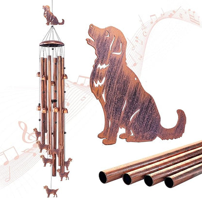 Extra Large Golden Retriever Wind Chimes Outdoor Dog Gifts for Women Mom Men Dad Birthday Gifts Metal WindChimes for Outside/Indoors, Patio, Lawn, Yard, Home Decor, Outdoor Decor, Garden Decorations