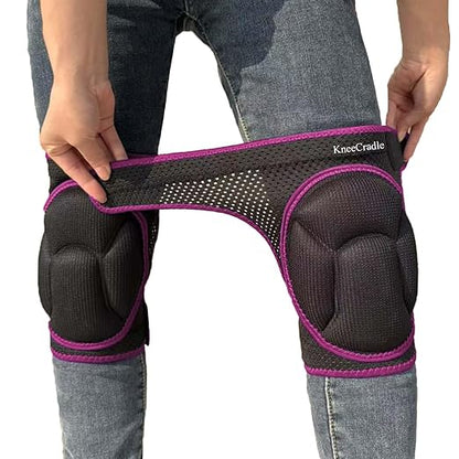 Work Knee Pads for Men & Women, Soft Knee Foam Pad for Gardening, Cleaning Floors – Anti-Slip Straps with Good Elasticity, Lightweight, Concrete Kneepads for Mechanics, Painters, Workers – Pink M