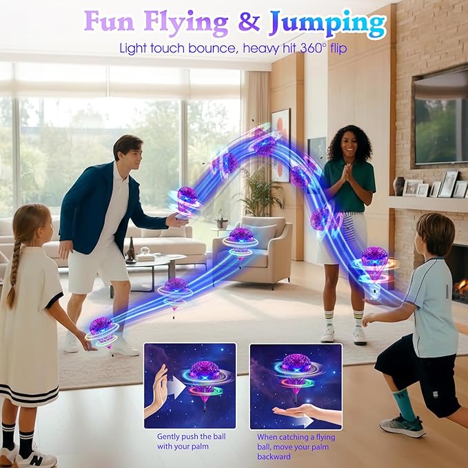 2025 Cosmic Globe,Hover Orb Toy with 3D Flips, Rechargeable Floating Spinner for 6 7 8 9 10 11 12 Years Old Boy&Girls Indoor/Outdoor (Purle)