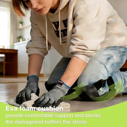 2 Pack Garden Knee Pads for Men Women, Lightweight Waterproof KneePads for Gardening, Anti Slip Leather Foam Padding Kneeling Pads for Flooring and Carpet Cleaning, House work, Gardening Maintain, Knee Protector,Gray