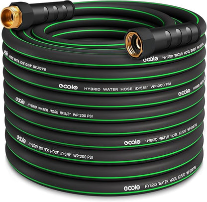 Heavy Duty Garden Hose 70ft, NON-EXPANDABLE Flexible Water Hose, Kink Resistant Lightweight Hybrid Hose, Leakproof Hose Male to Female Fittings
