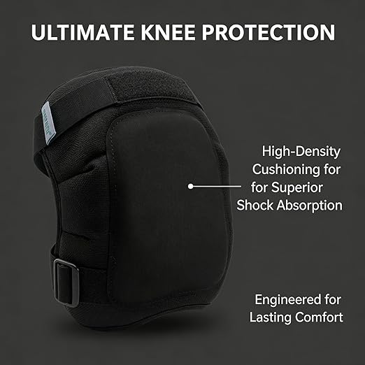 Work Knee Pads Made of Tear Resistant Oxford Cloth and Durable Rubber Waterproof and Breathable Suitable for Mechanical Repairs and Yard Work with Adjustable Straps