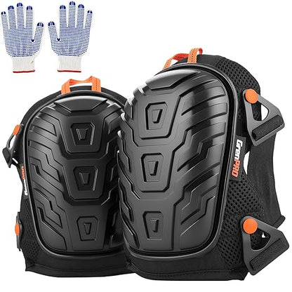 Professional Knee Pads for Work,Heavy Duty Thick Foam Knee Pads Tools, Knee Pad with Soft Gel Cushion for Construction, Work, Flooring, Gardening, Cleaning, Tiling,Upgraded Black