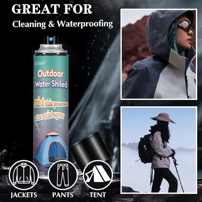 Outdoor Waterproofing Spray, 13.5 Oz Outdoor Water Shield,Water Repellent Spray for Outdoor,Tent Waterproofing Spray for Patio Furniture Against Rainy Spring Summer Fabric Shoes Spray for Protection