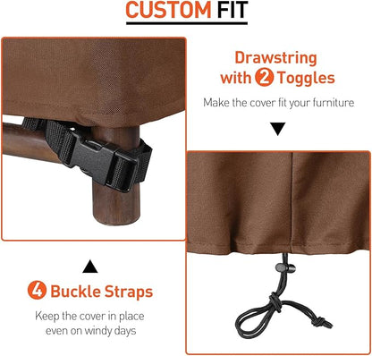 Arcedo Waterproof Patio Chair Covers, Heavy Duty Outdoor Lounge Chair Covers, Patio Furniture Covers for Lawn Garden Swivel Rocking Chairs, All Weather Protection, 34"W x 37"D x 36"H, 2 Pack, Brown