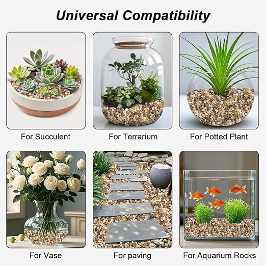 Landscape Rocks,Landscaping Pebbles,River Rocks,Decorative Ornamental Pebbles,Garden Landscaping Stones, Gravel Filler for Home Decoration Flower Bed Fish Tank Plants Vases Succulents (10 Pounds)