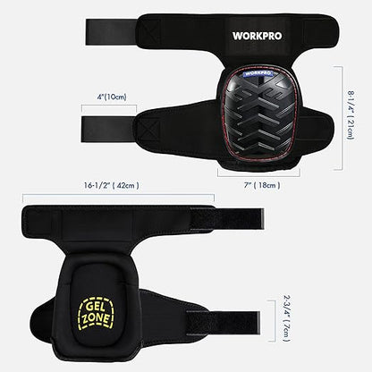 WORKPRO Knee Pads for Work, Ergonomic Gel Knee Pads Protector with Thick Foam Cushion, Heavy Duty Anti-slip Kneepads for Construction Flooring and Gardening