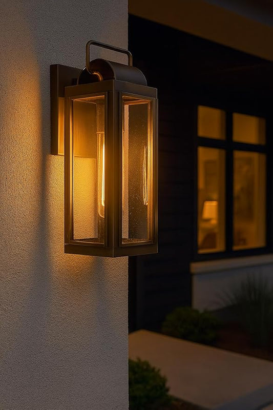 Hinkley Sag Harbor Collection One Light Outdoor Small Wall Lantern, Burnished Bronze Finish w/Clear Glass