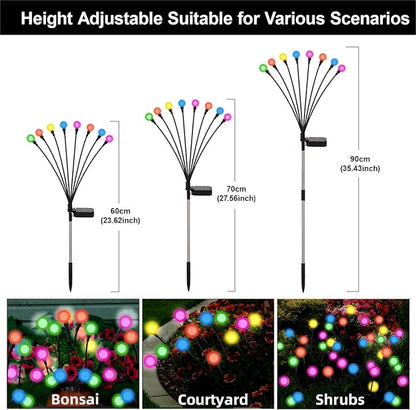 Solar Firefly Lights Multicolor, 6 Pack 800mAh Swaying Firefly Garden Lights Solar Powered Outdoor Waterproof Color Changing for Outside Yard Patio Lawn Pathway Walkway Stake Christmas Decor