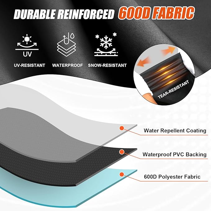 Grill Cover for 850FB2/850M and 1300M PB1250CS Pit Boss Grills,600D Heavy Duty Water-Resistant BBQ Cover with Adjustable Windproof Straps for Pit Boss Wood Pellet Grills All-Season Protection